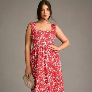 AURETA STUDIO SQUARE-NECK CORSET A-LINE DRESS Women Size XL ANTHROPOLOGIE